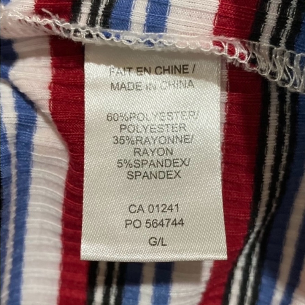 Twik by Simons, Ribbed Striped Sleeveless Dress, Large, Blue, Red, White - Picture 9 of 10